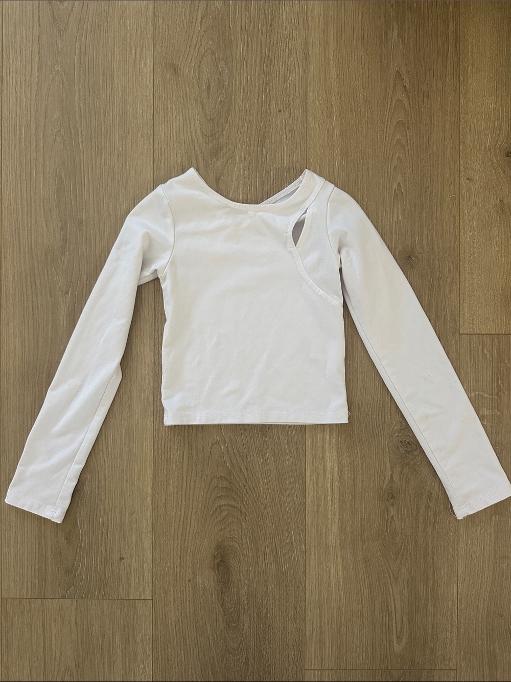 FIVE Dancewear Athletic White Long Sleeve Cutout Crop Top